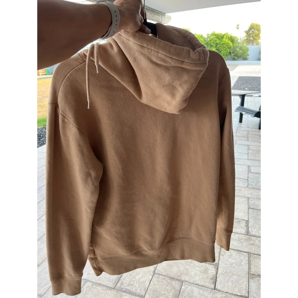 HM Divided Streetwear Rose Graphic Hoodie Tan Feel More Pleasure Sweatshirt - Picture 5 of 6
